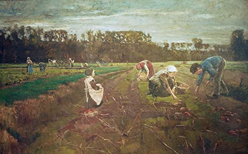 Art tableau Récolte de pommes de terre Barbizon Max Liebermann déco salon 60x90