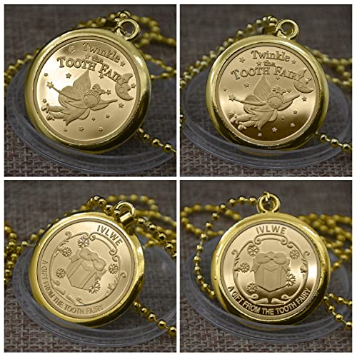 Tooth Fairy Gifts Tooth Necklace for Lost Teeth, 18K Gold Plated Fairy Wings Pendant2
