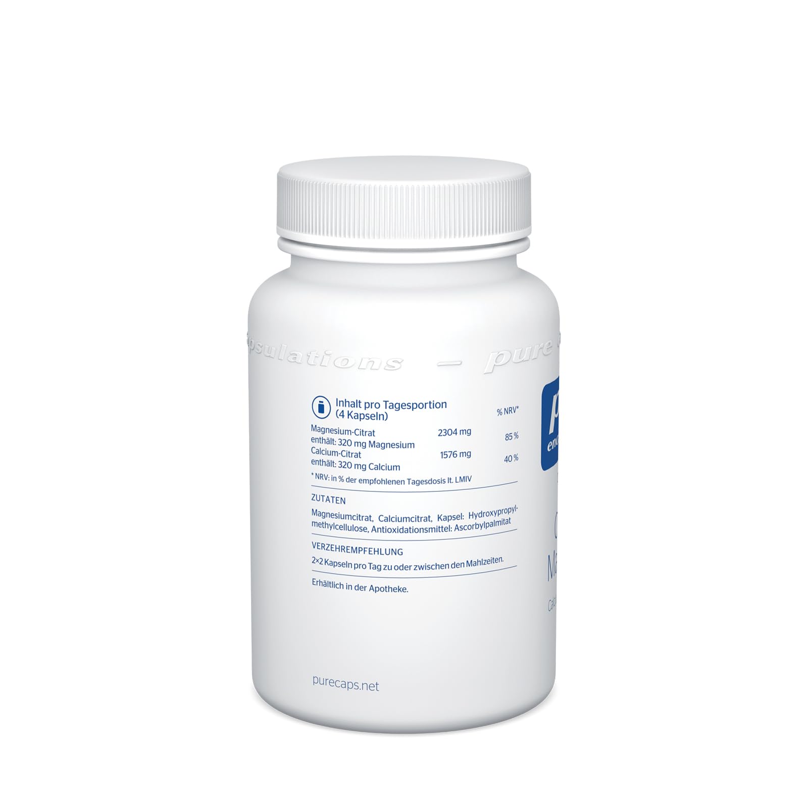 Pure Encapsulations - Calcium-Magnesium (Citrat) - Hochwertige Mineralstoffkombination für Knochen, Muskeln und Nerven - Calciumcitrat und Magnesiumcitrat ohne Zusatzstoffe - 90 Kapseln