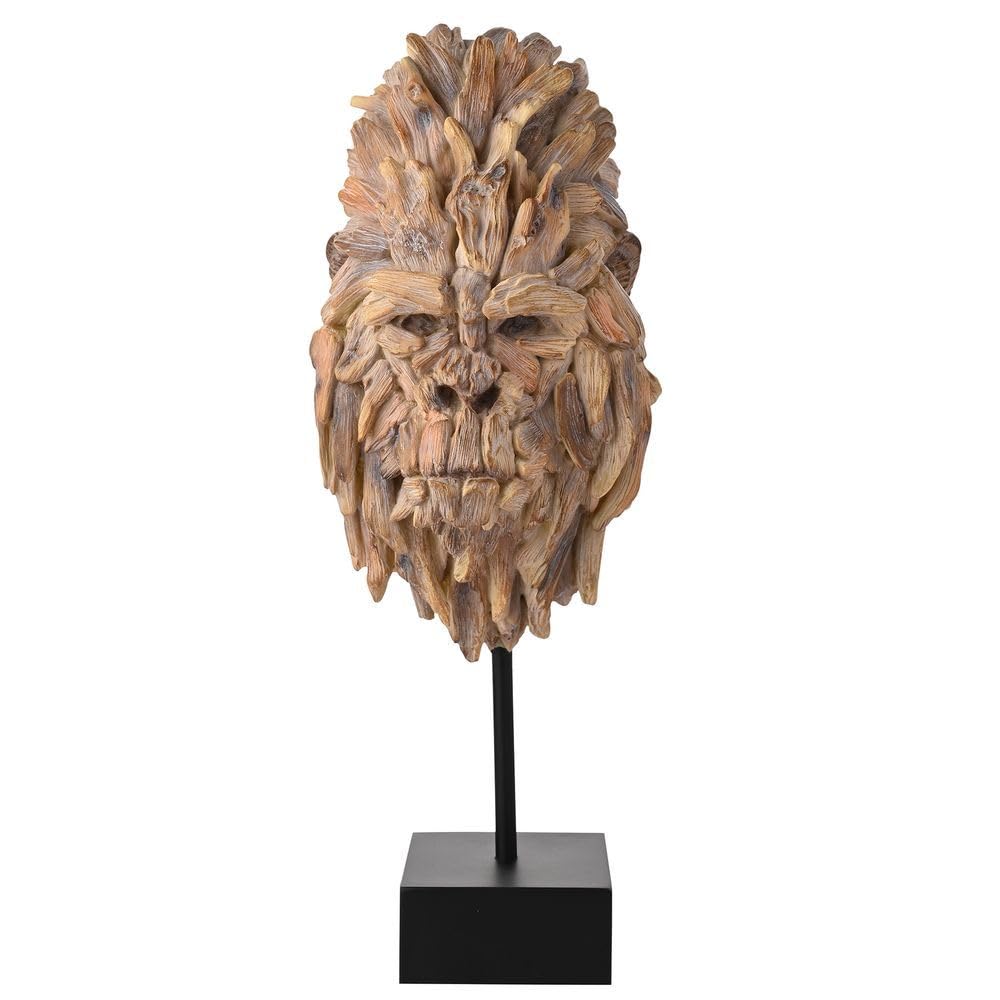 Widdop And Co Brown - Naturecraft - Driftwood Collection - Wood Effect Gorilla Head On A Stand Statue/Figurine/Decorative Ornament - Homeware For Animal Lovers & Wildlife Enthusiasts.