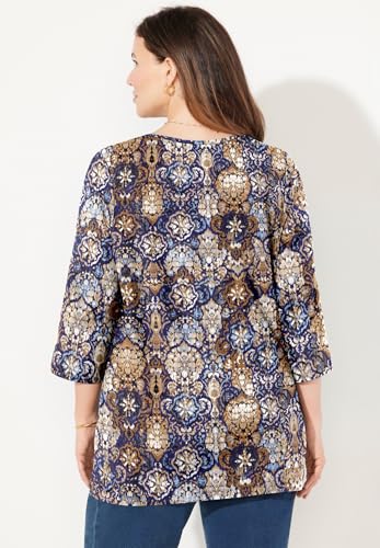 Catherines Women's Plus Size Suprema 3/4 Sleeve V-Neck Tee4