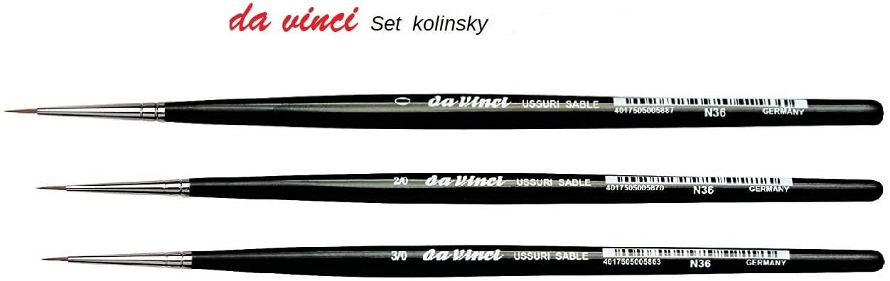 Da Vinci 3-Piece kolinsky-rotmarder Paintbrush Set 0,0/2,0/3