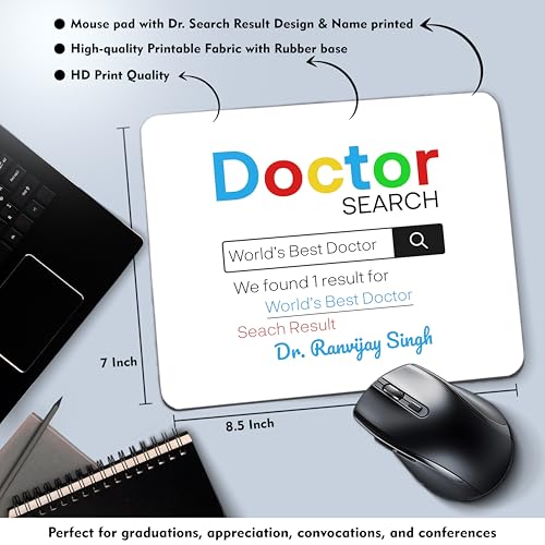 Image of SAVRI Custom Name Doctor Gift Set - Printed Bottle, Mug & Mouse Pad with Doctor-Themed Design. Best Gifts for Doctors,Nurses, Medical Professionals,Students for Birthdays or Appreciation