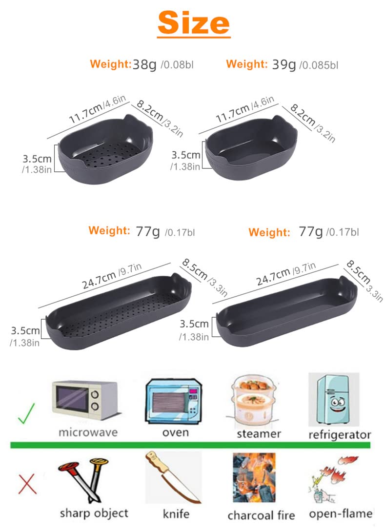 KeepingcooX Baguette Baking Molds Set, Long French Loaf+Small Baguette, Non-Stick Perforated Silicone Mould - Image 2