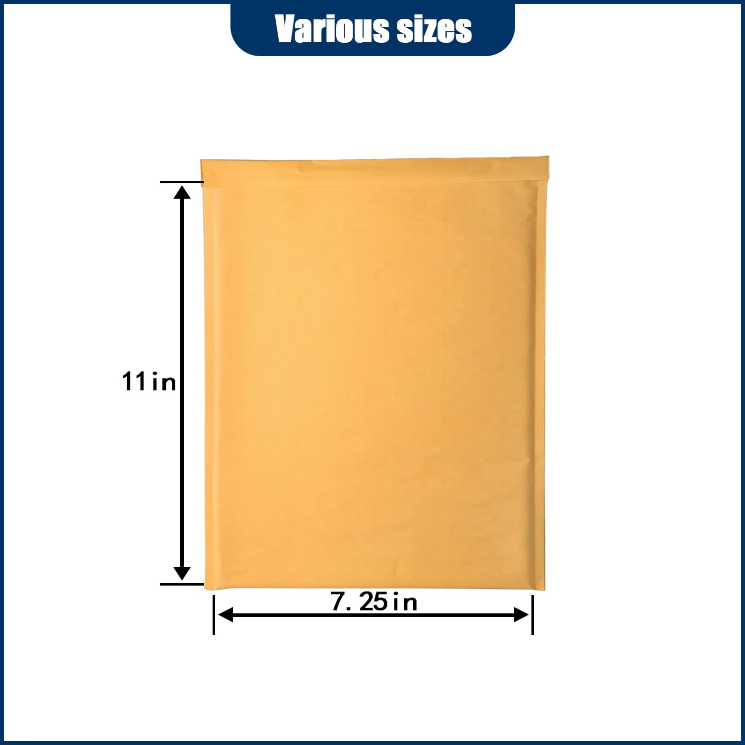 PRIMPKG 7.25in x 11in Kraft bubble mailer, ziplock mailer, yellow padded envelope, corporate waterproof padded bubble mailer for shipping, mailing, packaging (100PCS)