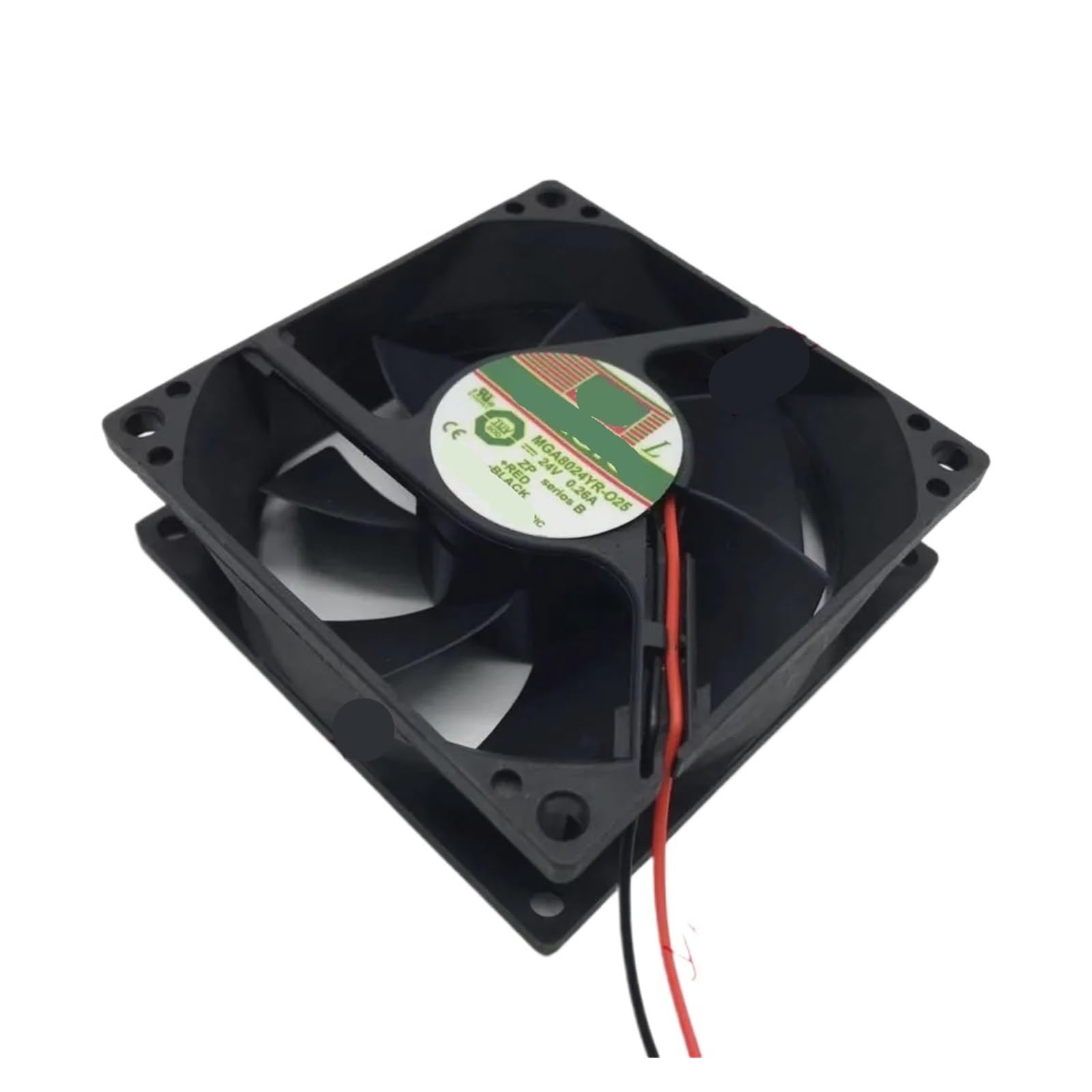 TPKMVGAP MGA8024YR-O25 DC 24V 0.26A 80x80x25mm 2-Wire 3-Wire Server Cooling Fan(3-wire)