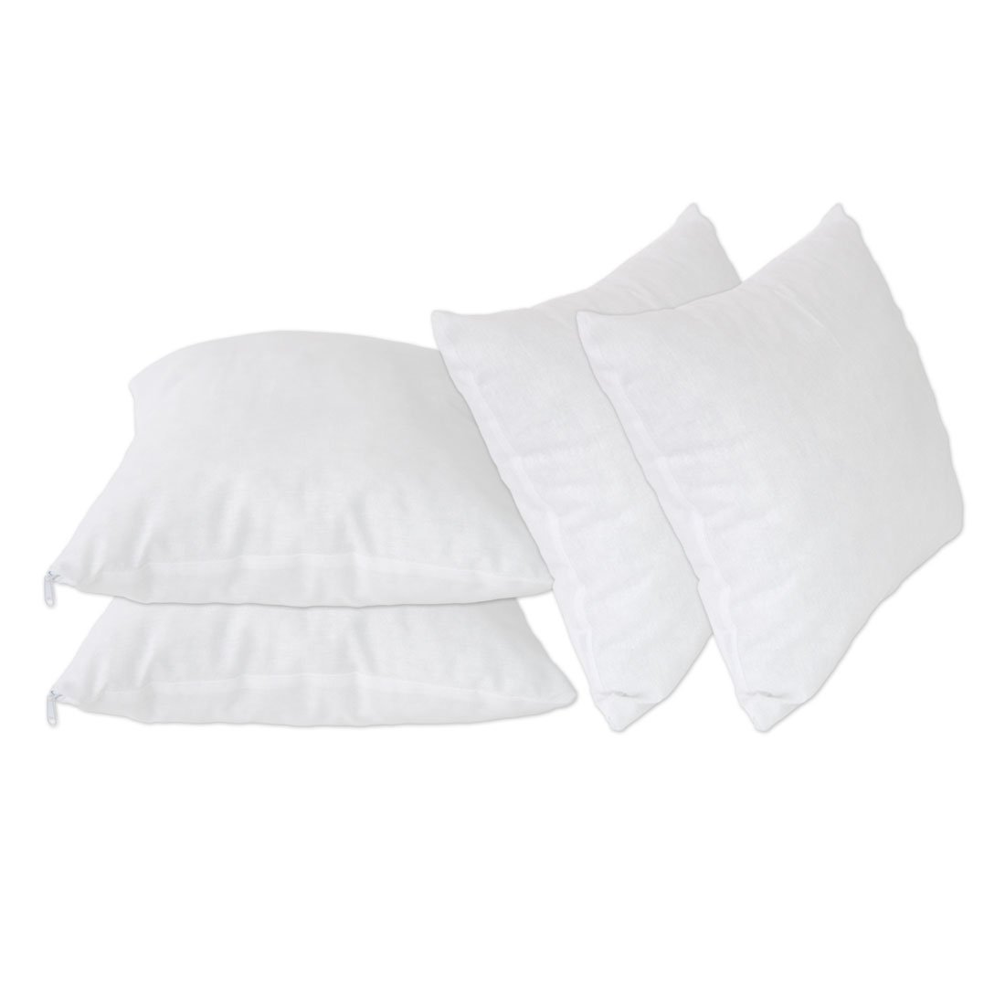 Füllkissen 4er Pack 40x40 cm Sparpack Inlett 100% Baumwolle | Kopfkissen Innenkissen 100% Baumwolle - Inlett fertig gefüllt mit Reißveschluss - Kissenfüllung, Sofakissen, Zierkissen