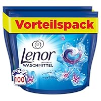 LENOR PODS Universal Waschkapseln Vollwaschmittel 100 Waschladungen, Aprilfrisch, Langanhaltende Frische Und Geruchsentfernung Bei Kaltwäsche