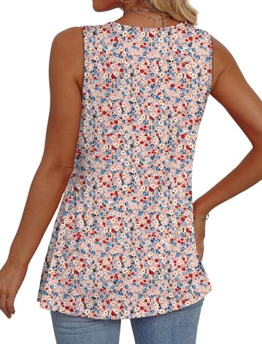 Image of OFEEFAN Womens Tank Tops 2025 Flowy Peplum Tops for Women Dressy Sleeveless V Neck Babydoll Tank Tops