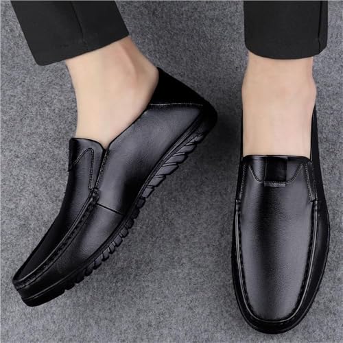 Men’s Genuine Leather Dress Shoes Slip-On Orthopedic Pointed Toe Formal Wedding Prom Anti-Slip Comfort2