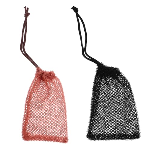 NOLITOY 2個鹸バッグ メッシュポーチ 鹸バー用 スクラブ袋 携帯便利 旅行用 シャンプーバー対応 収納ネット付き