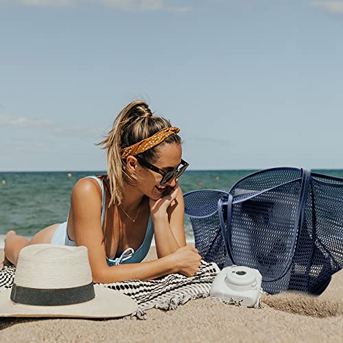 Image of KALIDI Beach Nylon Mesh Tote Bag, Casual Tote Bag Hobo Women Foldable MAX 23L Shoulder Bag For Beach Picnic Vacation