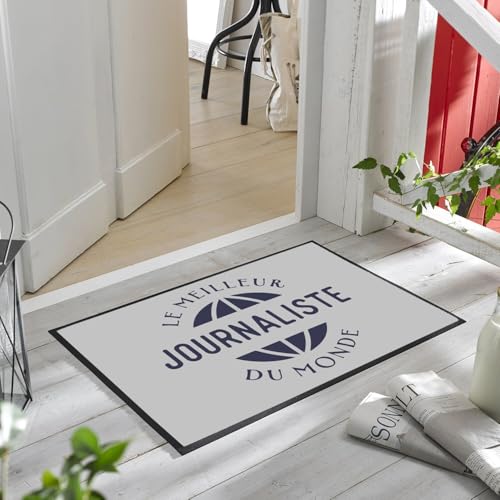 Paillasson gris 60x40 tapis entrée Journaliste Monde média information