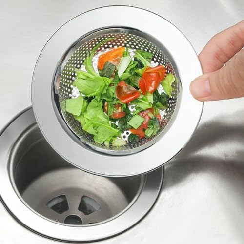 Colador para fregadero de cocina, acero inoxidable, 4.5 in diámetro