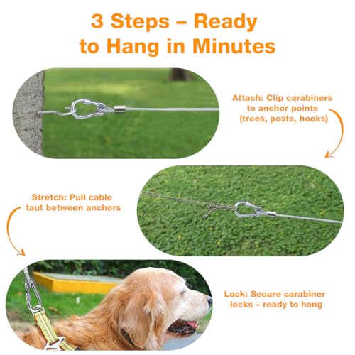 Image of HASTHIP 10m Clothes Line Outdoors - Portable Travel Clothesline Heavy Duty Rope with Metal Carabiner Laundry Line Outdoor Wire Ropes for Camping, RV, Backyard