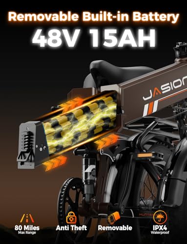 Image of Jasion X Hunter PRO /ST Electric Bike for Adults,1800 /1400W Peak 20''Fat Tire Foldable E Bikes,Folding Ebike Up to 80 /70 Miles Range 30 MPH,720 /624WH Removable Battery,Certified by UL2849