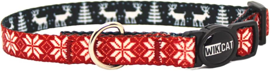 Rudolph Red Kedi Boyun Tasmas , Bo ulma  nleyici Kilitli, Zil Hediyeli Bordo, Kar Taneli