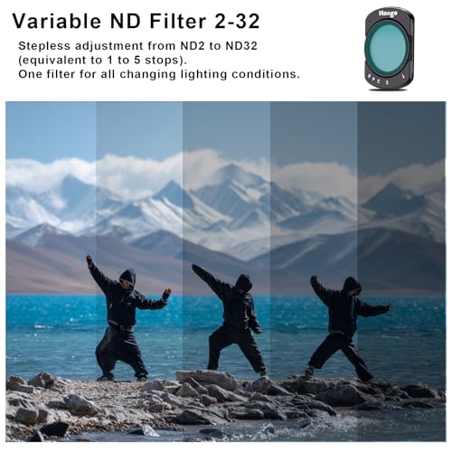Filtres DJI Osmo Pocket 3 Haoge avec diffusion 1/4 ND variable anti-pollution et écran - 3