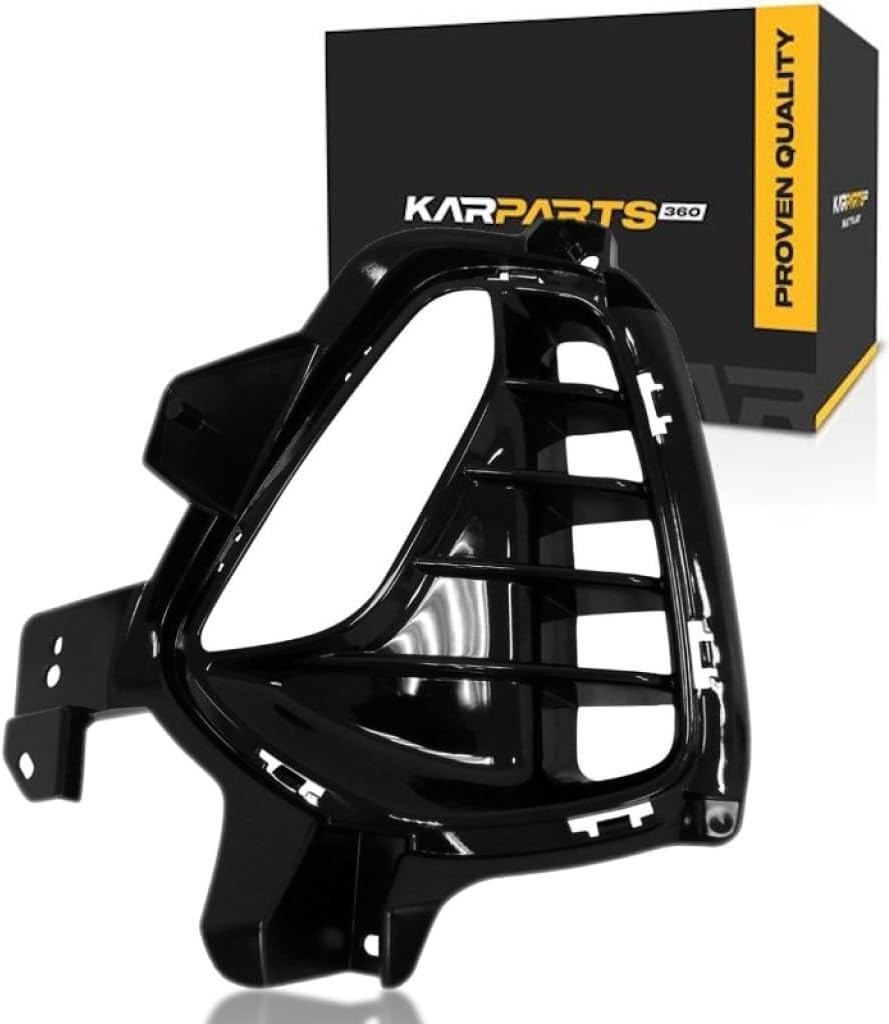 KarParts360 For Hyundai Elantra 2018 2019 2020 Fog Light Bezel Driver Side | Front | Bright Black | PP Plastic | Replacement For HY1038153 | 191275664223, 86563G3020