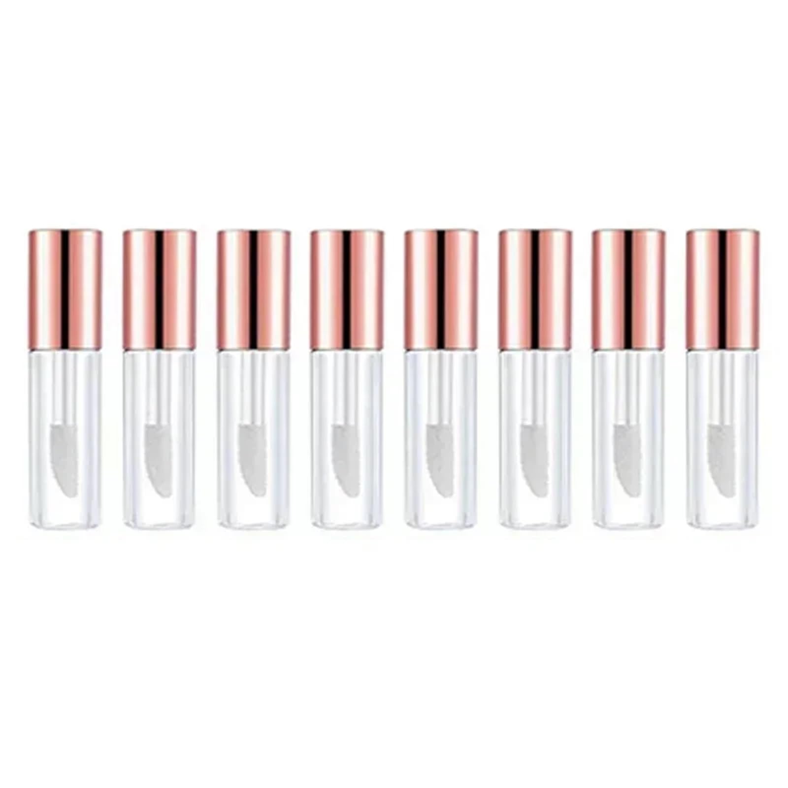 GIUPLOKID Empty Lip Balm Container, Empty Clear Lipstick Tubes 50 Pcs 2ml Multicolor Refillable(50pcsxrose Gold)