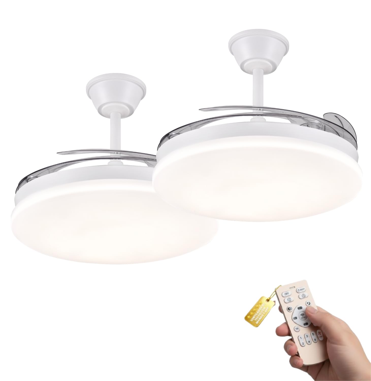 FAN PROJECT Ventilador de Techo Blanco Silencioso con LED - Ventiladores Retractil con Tonos de Luz y Función Verano e Invierno con APP - 30 W Motor DC con 4 Aspas (1) — view 8