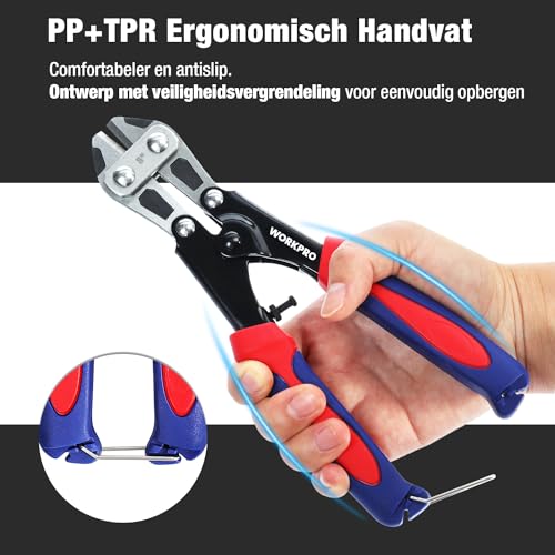 WORKPRO Mini boutsnijder 20,3 cm, veerbelaste draadsnijders Heavy Duty met zachte anti-slip handgreep, kleine boutsnijder, draadkabelsnijder, veerkniptang (upgrade grip) - Afbeelding 6
