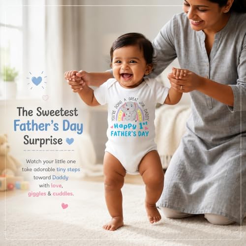Image of Lillypupp Happy First Father'S Day Newborn Baby Clothes For Boy Girl. Baby Romper For Fathers Day Gift For New Daddy Father Dad Husband.