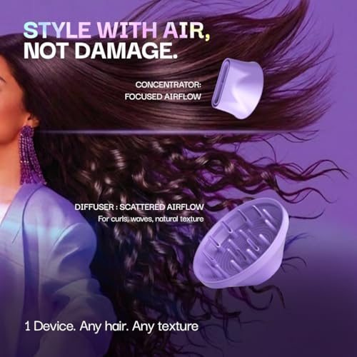 Image of Bombae (H)AirPlay Pro All-in-one Hair Styling System | Hairstyles Without Heat Damage | 110,000 RPM BLDC Motor with Ionic tech & Curling Styler with Auto Wrap | 3 Speed Settings & 4 Heat Settings with Cool Shot | 6 Interchangeable Styling Attachments
