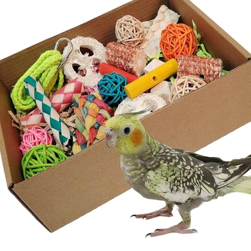 bird-toysColorful-Parrot-Foraging-and-Tearing-Toy-Box-Suitable-for-chewing-and-foraging-of-long-tailed-parrots-Quaker-parrotscockatoos-Sun-Conure-and-other-small-and-medium-sized-parrots bird toys,Colorful Parrot Foraging and Tearing Toy Box - Suitable for chewing and foraging of long tailed parrots, Quaker parrots,cockatoos, Sun Conure, and other small and medium-sized parrots - Image 1