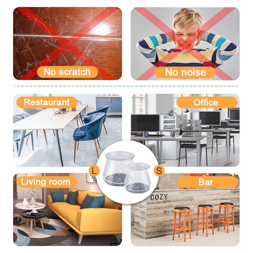 Oasmu HAIR LEG PROTECTOR 001 32 Pcs Chair Leg Protectors For Hardwood Floors, Silicone Felt Furniture Leg Cover Pad For Protecting Floors From Scratches And Noise, Smooth Moving For Chair Feet thumb #5