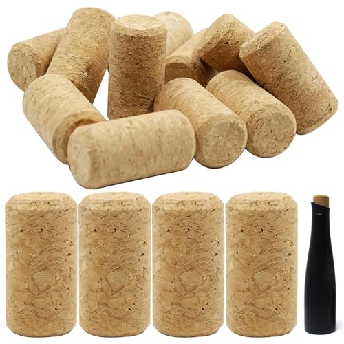 20 Piezas Corchos de Vino Tapones de Botella Natural de Madera Corcho Reutilizables para...