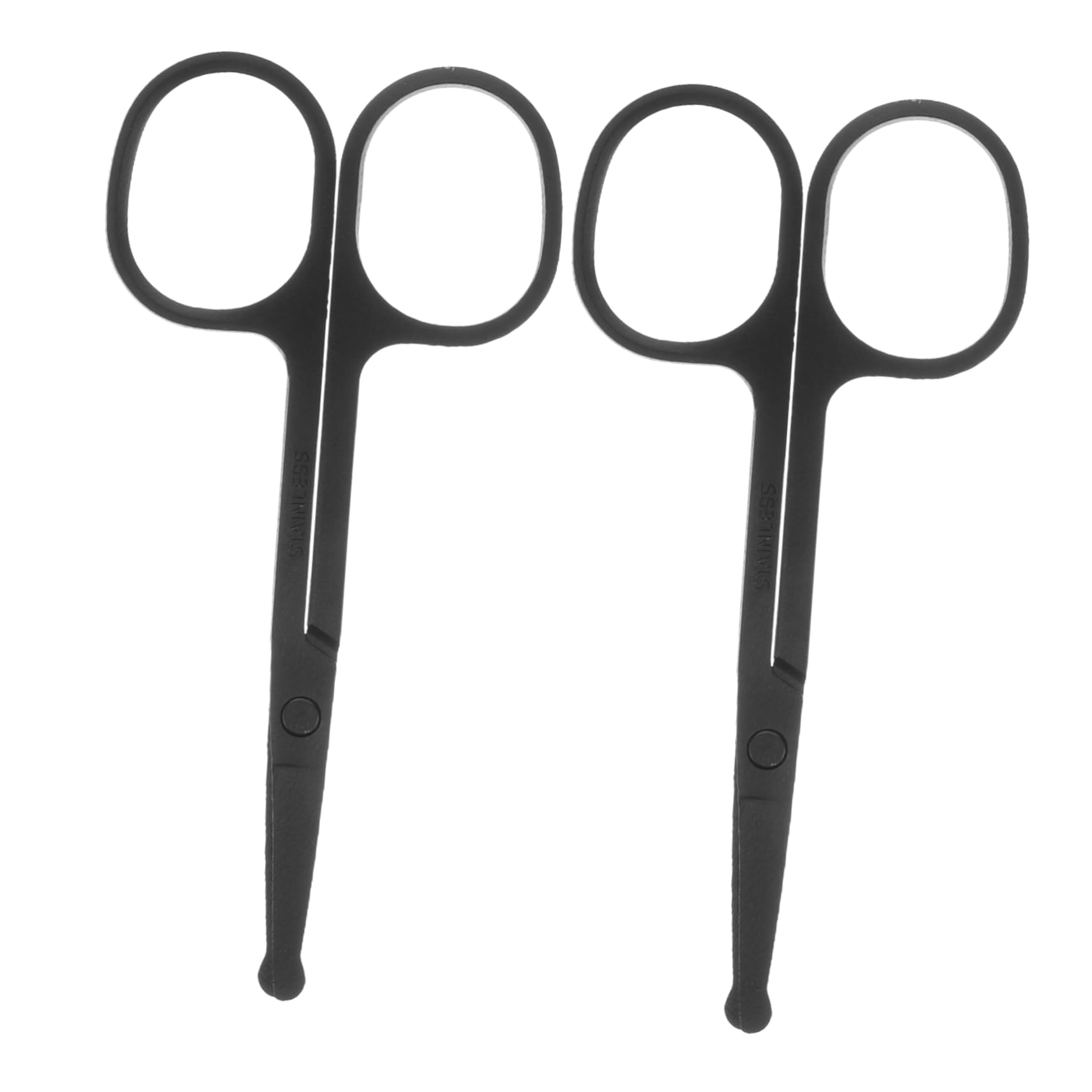 OSOLADY 2 Pack Stainless Steel Scissors Round Tip for Nose Hair Eyebrow Beard and Mustache Trimming for Grooming