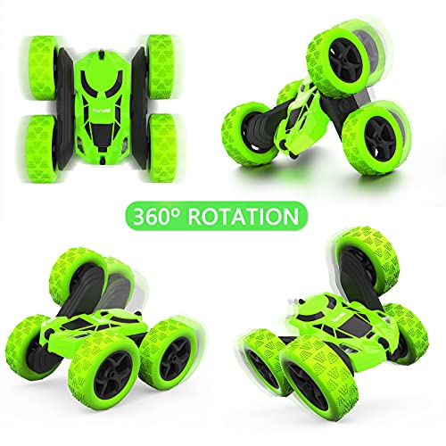 Image of Hamdol RC Stunt Car for Kids Ages 6-12, Double-Sided Remote Control Car with LED Lights, 4WD Electric Toy Vehicle, USB Rechargeable, Perfect Birthday, Holiday for Boys & Girls