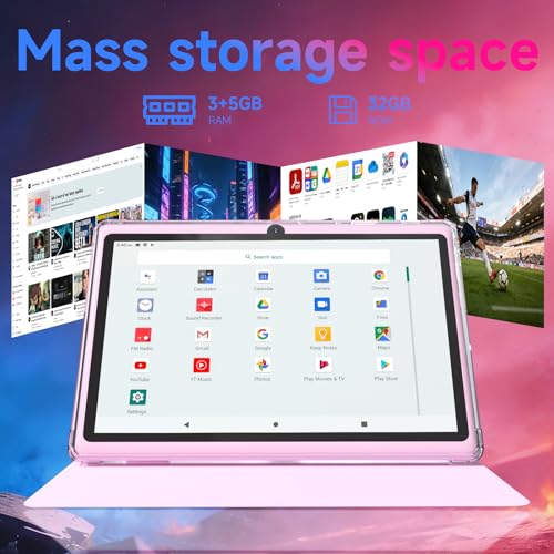 Image of YQSAVIOR 7 inch Tablet | Android 14 | Tablet with Protective Case | 8GB+32GB+2TB Expand | Eye-Friendly Screen | Dual Camera | 2.4G+5G WiFi | Widevine L1 | Educational | Games | Pink