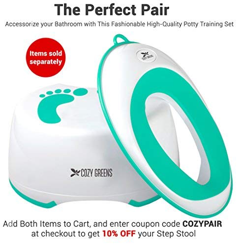 Step Stool for Children | Anti-Slip Top and Bottom | Easy Hygienic Cleaning | Free Potty Training eBook | Perfect Height for Toddler Toilet Training or Kids Bathroom and Kitchen (Green)