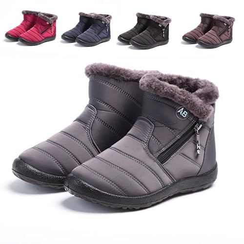 JMSUN botas Femininas de neve inverno impermeável grossas e quentes, pelúcia quente calçados casuais