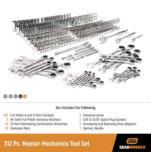 GEARWRENCH 312 Piece Master Mechanics Tool Set - 89071