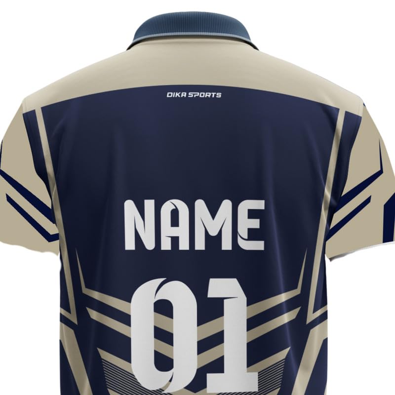 Image of Dika Sports Cricket Custom Player Name and Number Jersey Cricket Tshirt for Men | 2 Year to 5XL