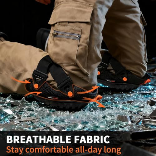 Image of GRENPRO Heavy Duty Work Knee Pads, Quick Release Buckle for Construction | Hard anti-collision outer shell; soft gel & foam cushion; breathable mesh; ideal for gardening , tiling & flooring