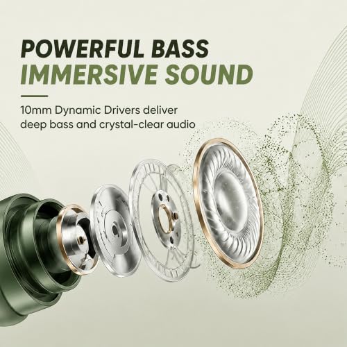 Image of Kratos N4 Bluetooth Neckband with 55H Playtime, Deep Bass, Stereo Sound, HD Calls, Magnetic Earbuds, Type-C Fast Charging, Rich Audio, Hollow Switch for Comfort & Style (Green)