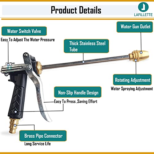 Image of LAFILLETTE Metal Copper Home High Pressure Car Wash Watering Flower Rinse Water Spray Gun Head Shower Garden Supplies Household Water Spray Gun
