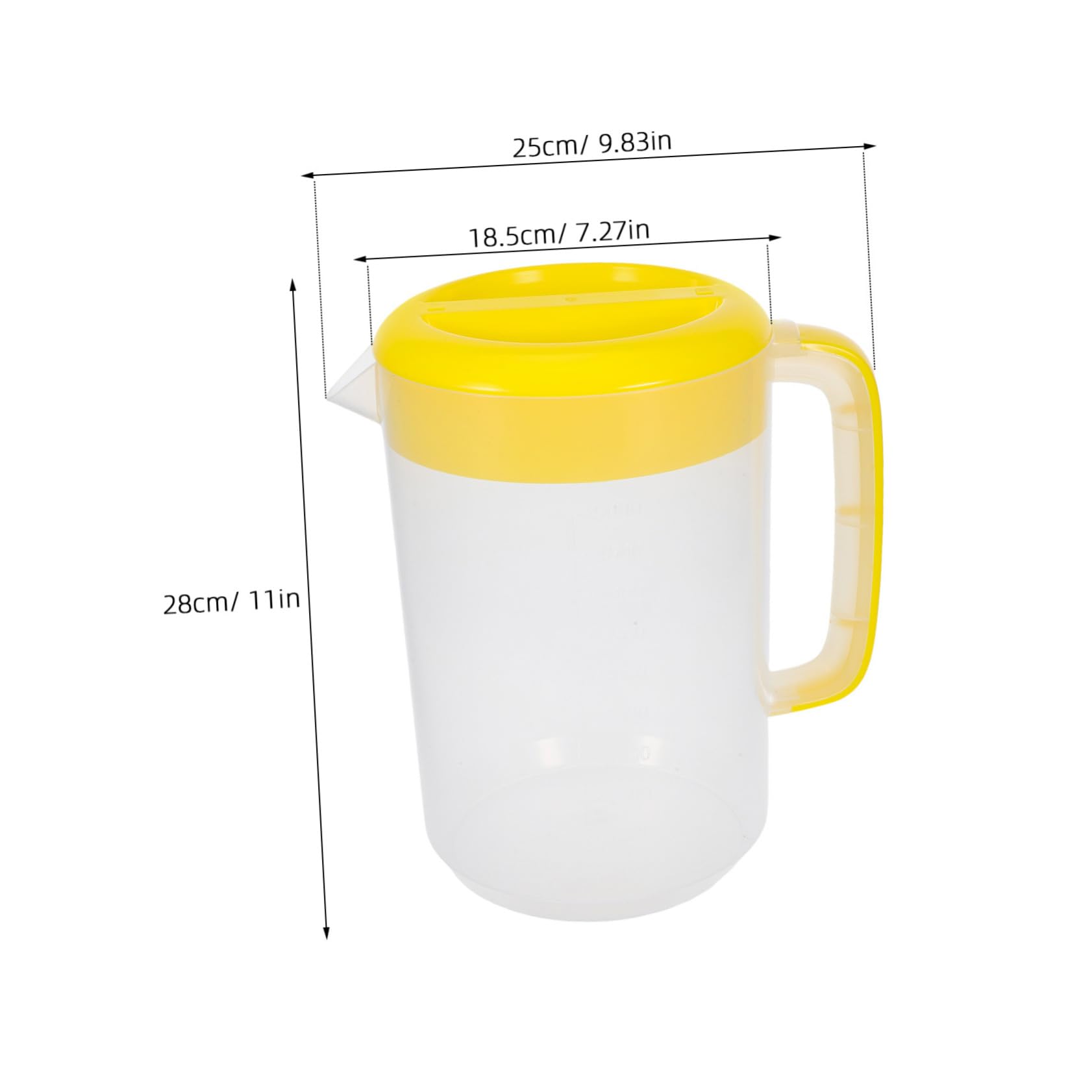 Alipis Jarra de Agua de Plástico Amarillo con Tapa, Gran Capacidad y Marcas de Medición, Ligera para Camping y Almacenamiento en Nevera, Paquete de 2 Unidades