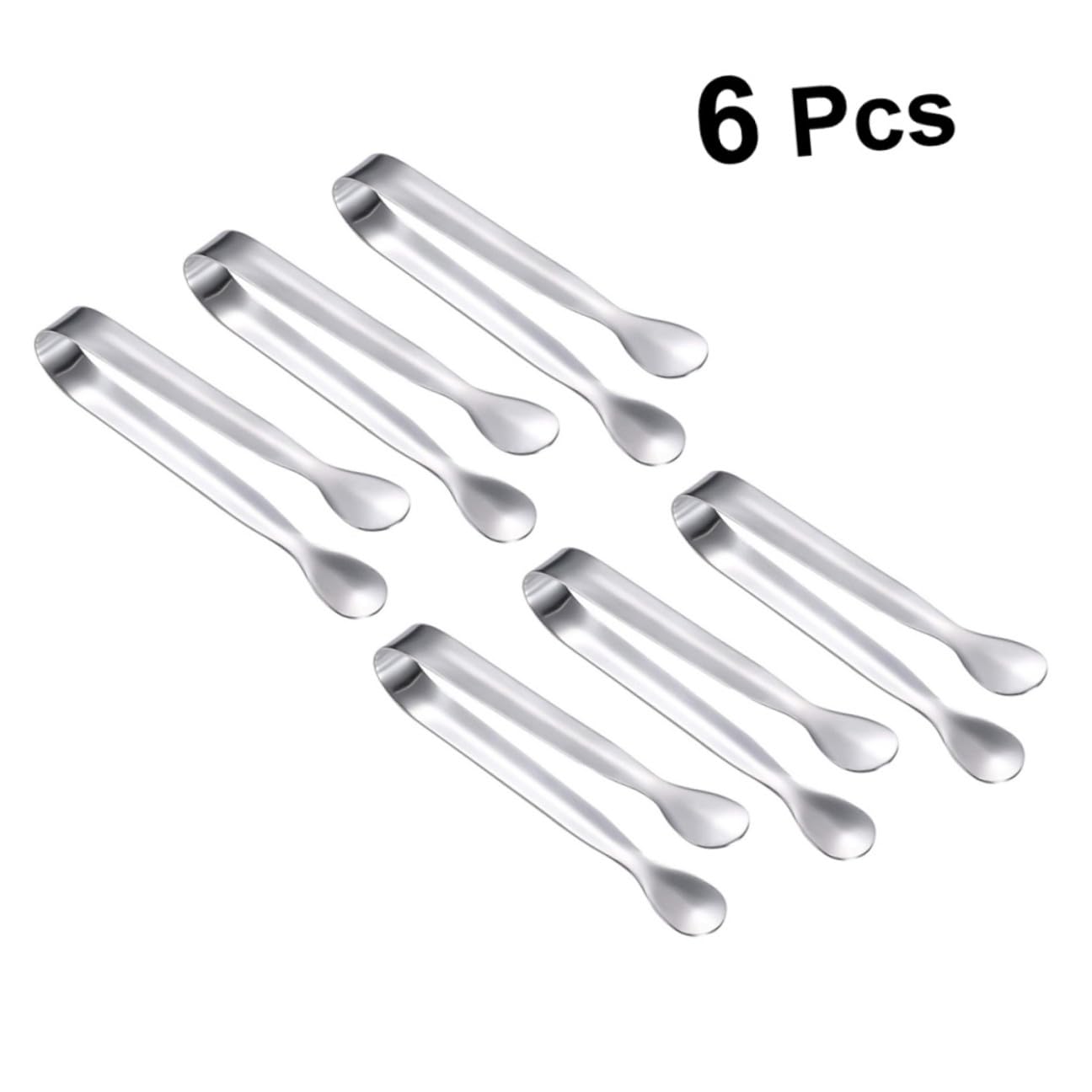 Pinzas para Azúcar de Acero Inoxidable 304, 11 Cm, 6 Unidades, Miniaturas para Cubitos de Hielo y Alimentos, Resistentes y Seguras para Hogar, Bar y Fiestas