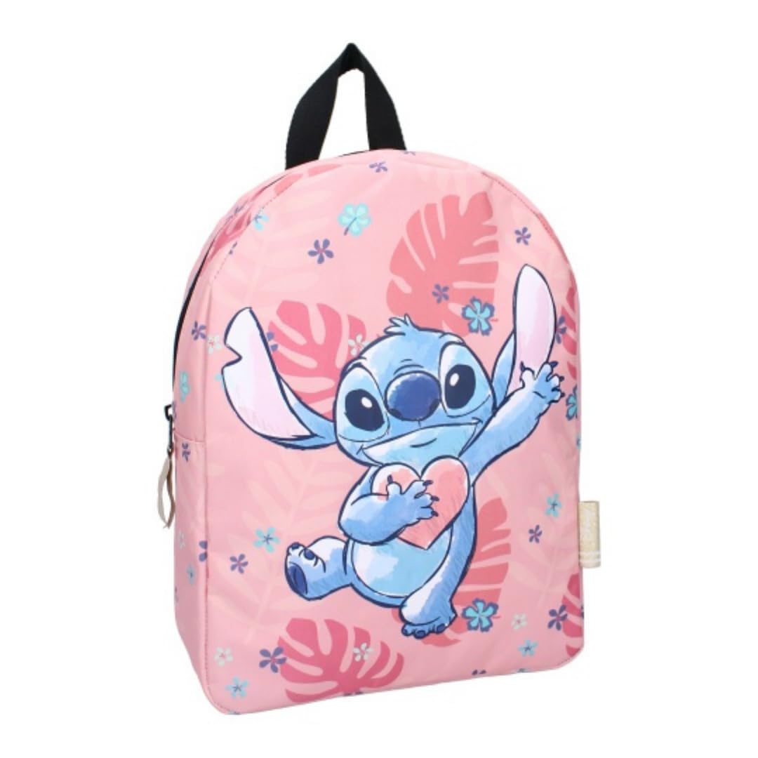 mybagstory - Mochila - Stitch - Disney - Niño/Niña - Escuela - Primaria - Preescolar - Guardería - Mochila para niña - Tamaño 31 cm - Correas ajustables - Idea de regalo