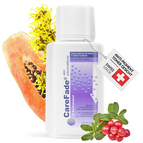 Medskina CareFade Brightening Tóner facial – Eliminador de manchas de pigmento facial con extracto de gayuba, hamamelis y papaya – para manchas de granos, embarazo, pigmentación y edad, 100 ml