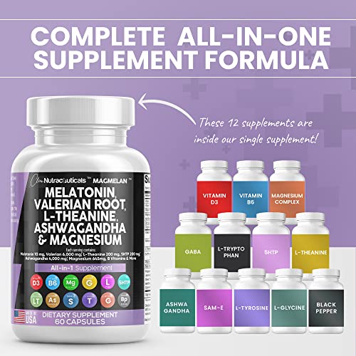 Clean Nutraceuticals CLN-MELATON-01 Melatonin 10Mg Valerian Root 6000Mg L Theanine 200Mg Ashwagandha 4000Mg thumb #2