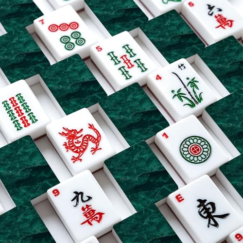 Juego Americano de Mahjong con 166 fichas acrílicas miniatura 4