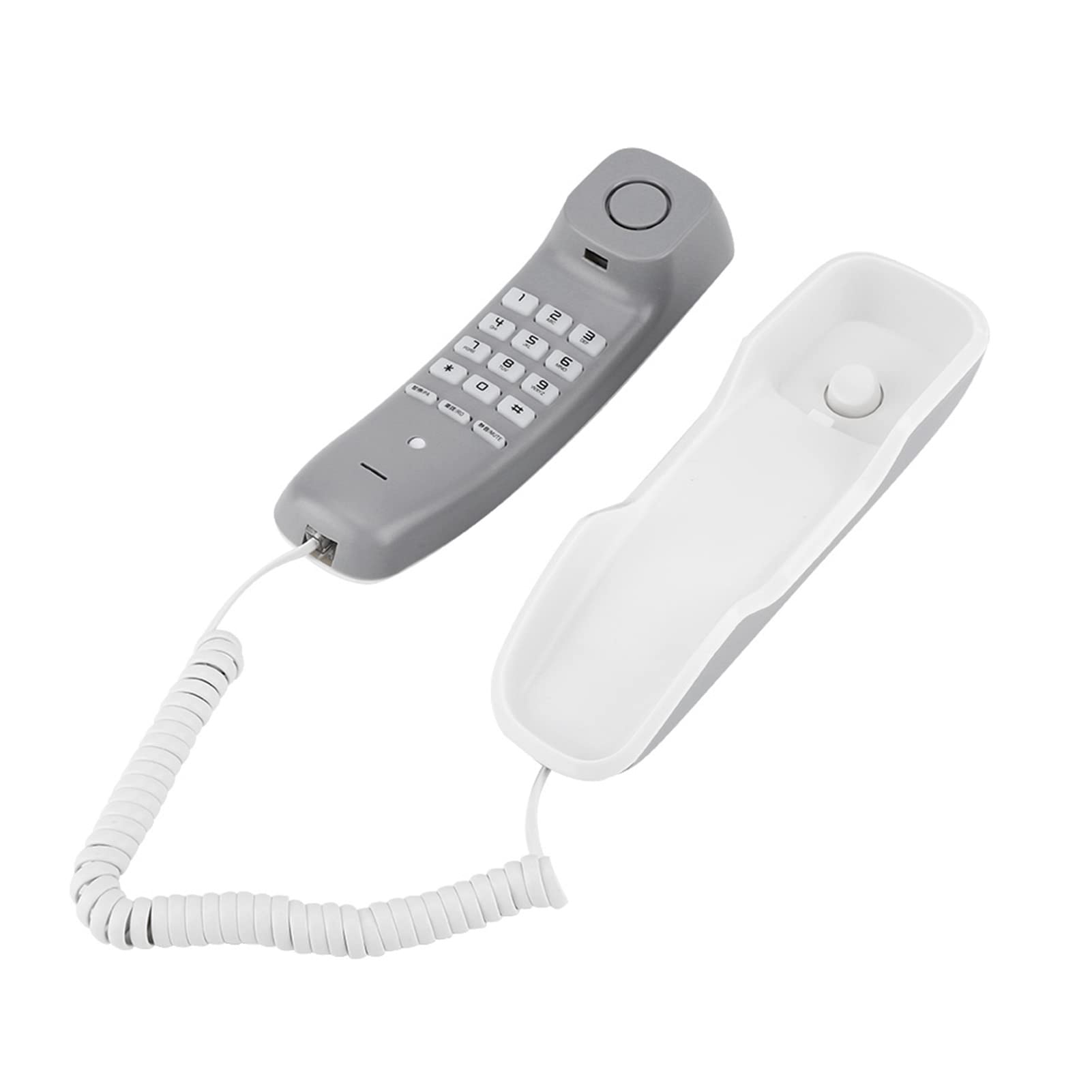 Téléphone fixe mural avec recomposition du dernier numéro et mode pause blanc