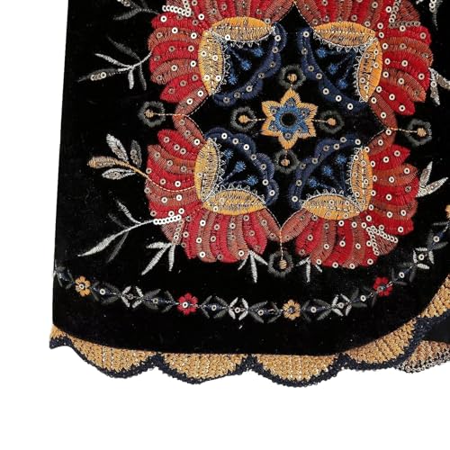 Image of Women Vintage Floral Embroidered Vest Y2K Sleeveless Open Front Cardigan Boho Linen Cropped Waistcoat
