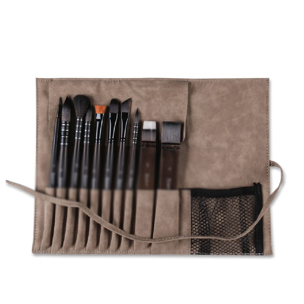 Ensemble de 10 pinceaux Aquarelle, Ensemble de stylos d'art, Stylo de Peinture à l'huile, Fournitures pour étudiants(E-14cm)